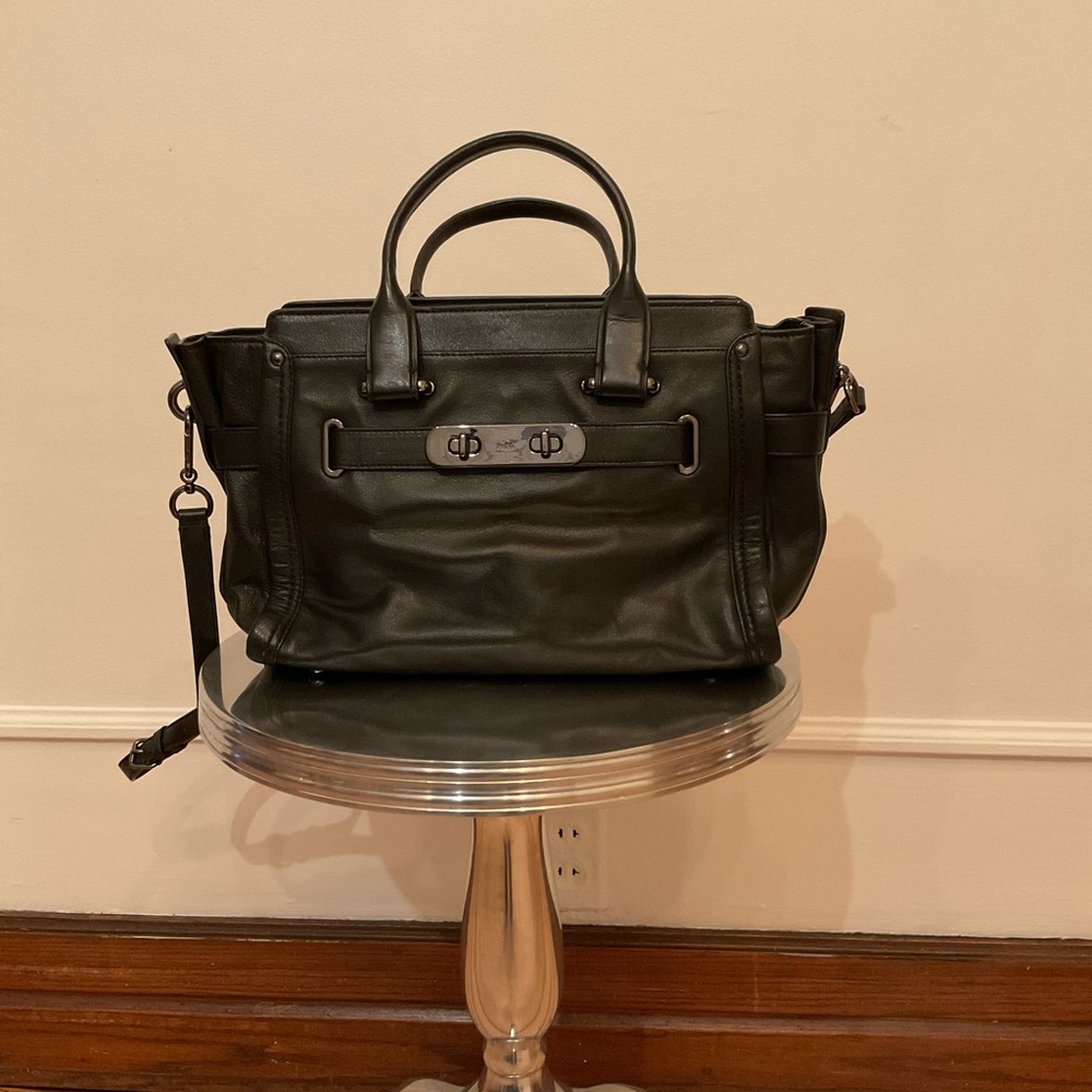 Coach Black Leather Satchel